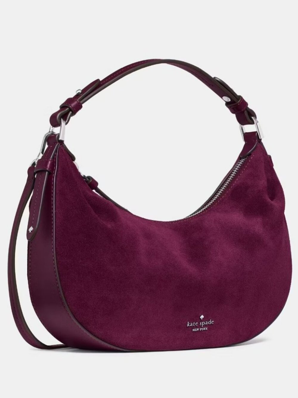 Kate Spade Selene Suede Convertible Shoulder Bag Deep Cherry - Crossbody NEW NWT